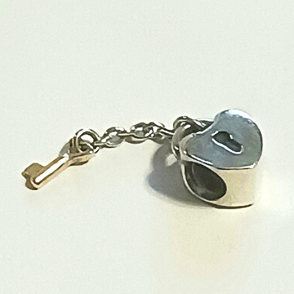Pandora 14k and Sterling Silver Retired Key to my Heart Charm